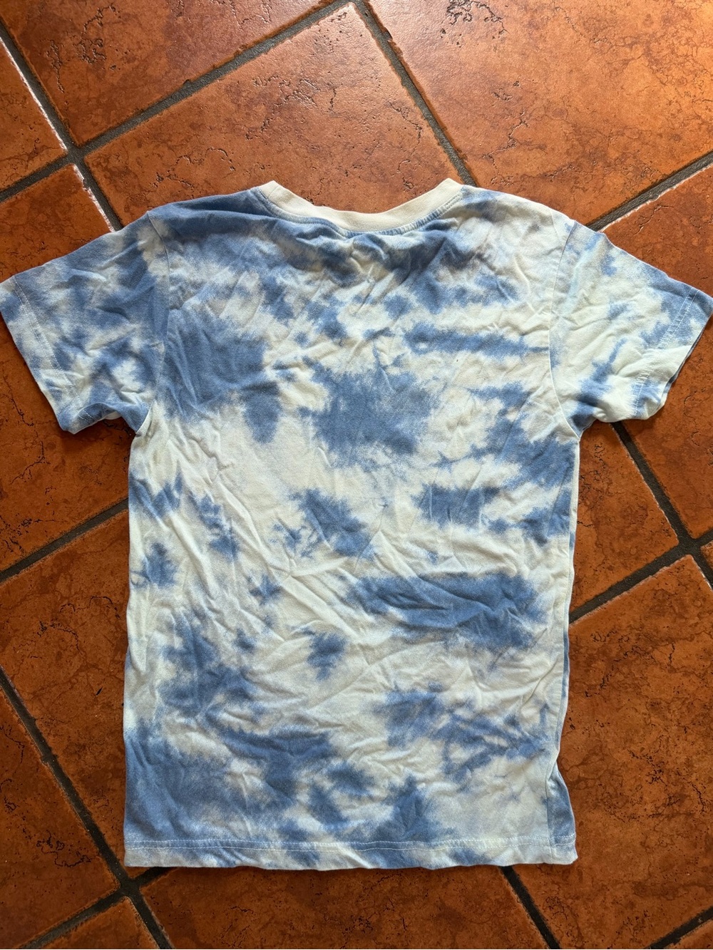 Original Use Blue and White Tie-Dye Short Sleeve Tee